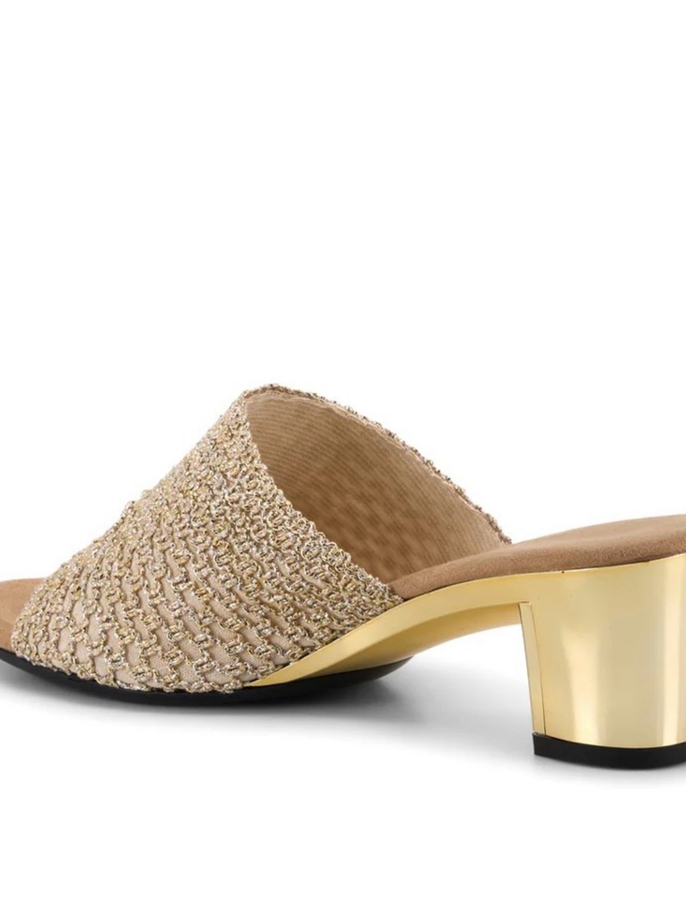 Onex Metallic Gold Woven Slide Wedges NIB - Picture 3 of 7